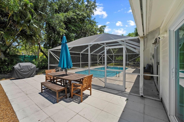 view of pool featuring a patio