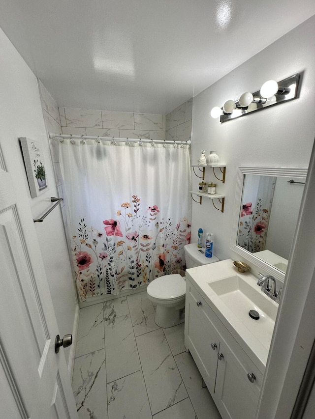 bathroom with toilet and vanity