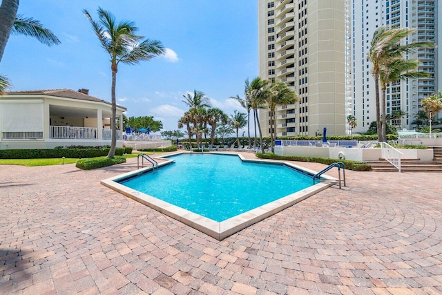 view of pool with a patio area