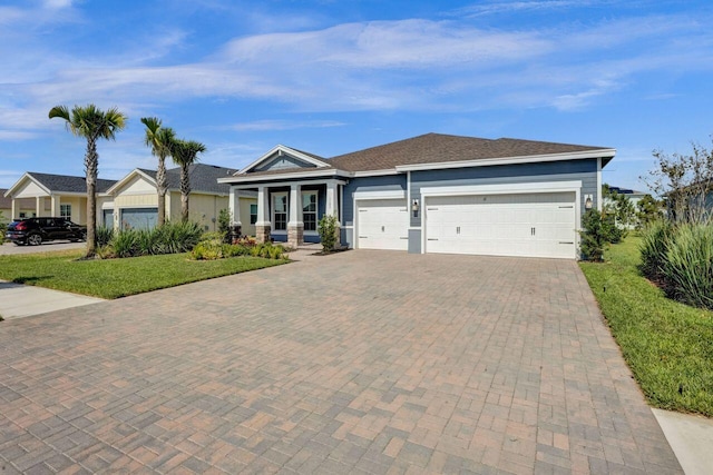 view of front of house with a garage