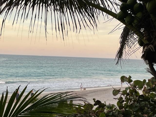 property view of water featuring a beach view