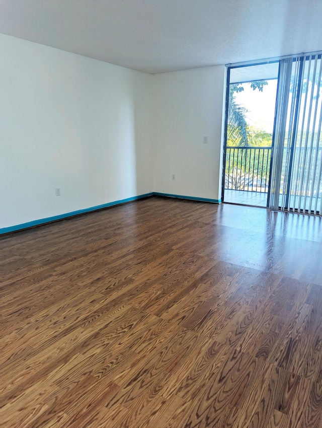 empty room featuring dark hardwood / wood-style flooring