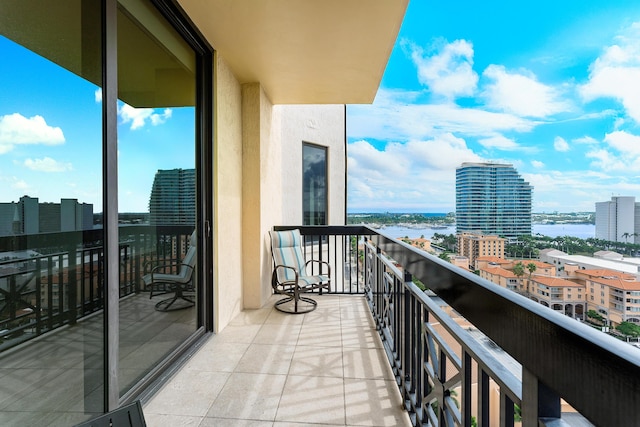 balcony with a water view