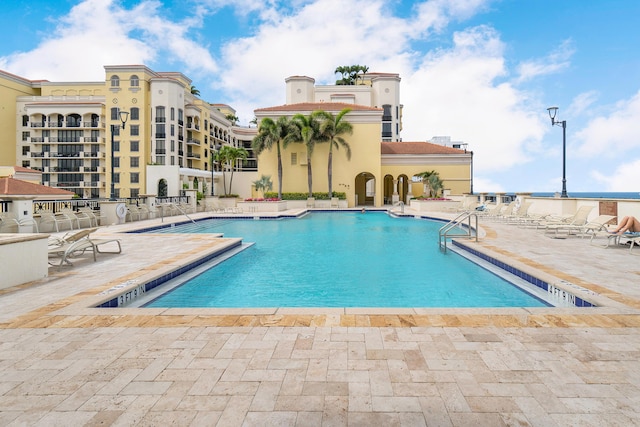 view of pool with a patio