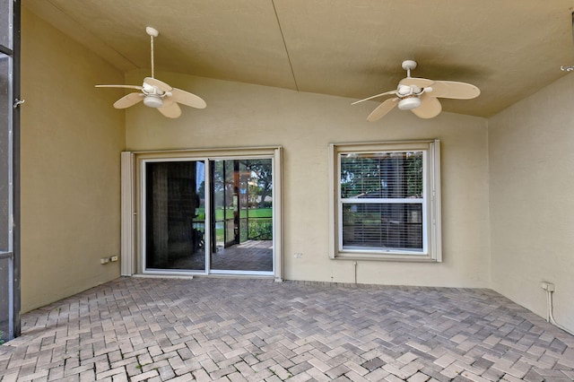 view of patio with ceiling fan