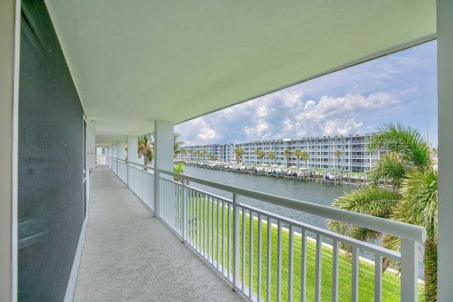 balcony with a water view