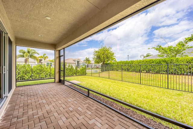 view of unfurnished sunroom