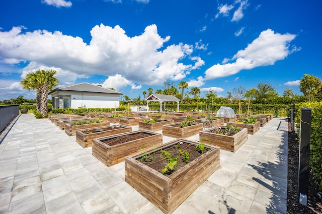 view of patio / terrace with a gazebo