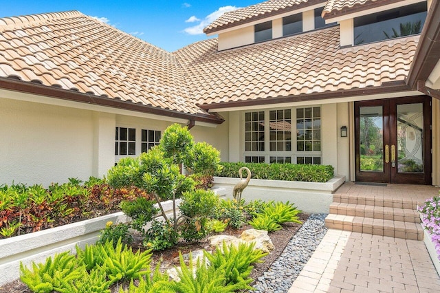 view of exterior entry with french doors