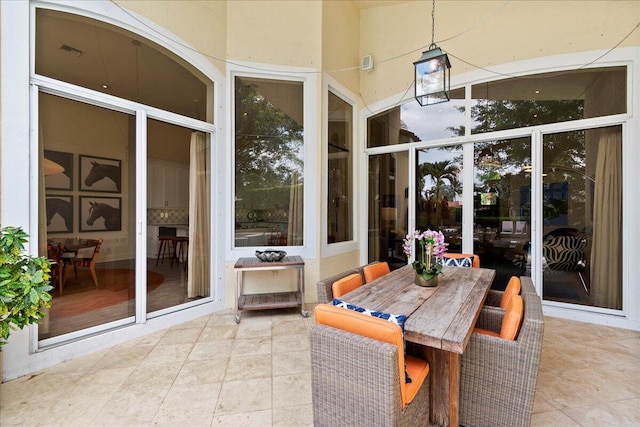 view of sunroom