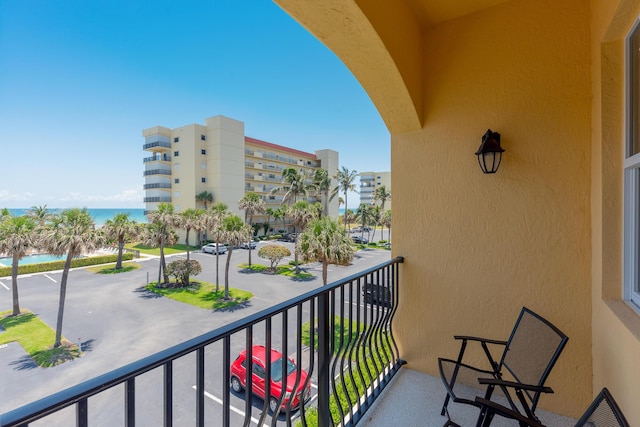 balcony with a water view