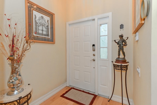 entryway with light wood-type flooring