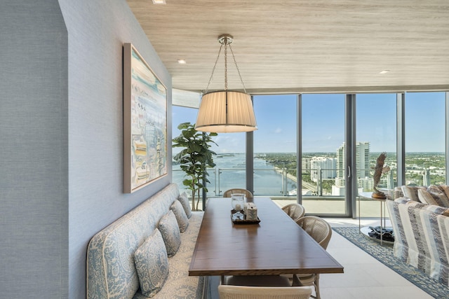 dining room featuring floor to ceiling windows and plenty of natural light