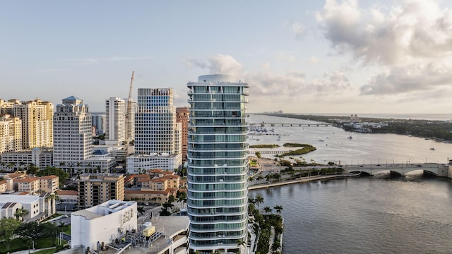 property's view of city with a water view