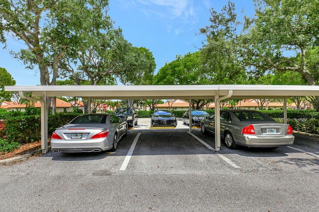 view of parking with a carport