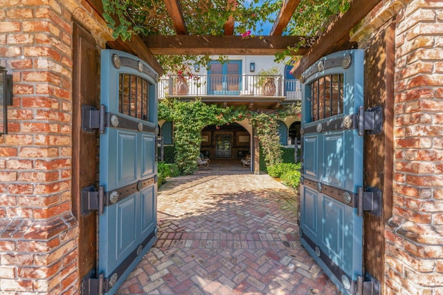 view of patio with a balcony