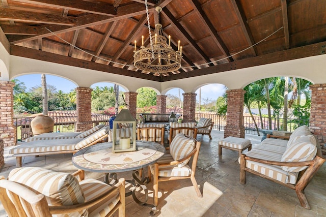 view of patio / terrace featuring a gazebo