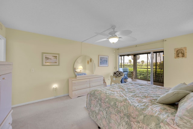 tiled living room with ceiling fan