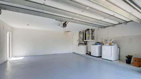 garage featuring washer and clothes dryer