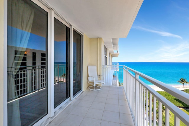 balcony with a water view