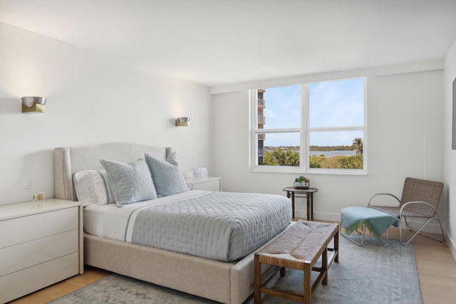 bedroom featuring light hardwood / wood-style floors