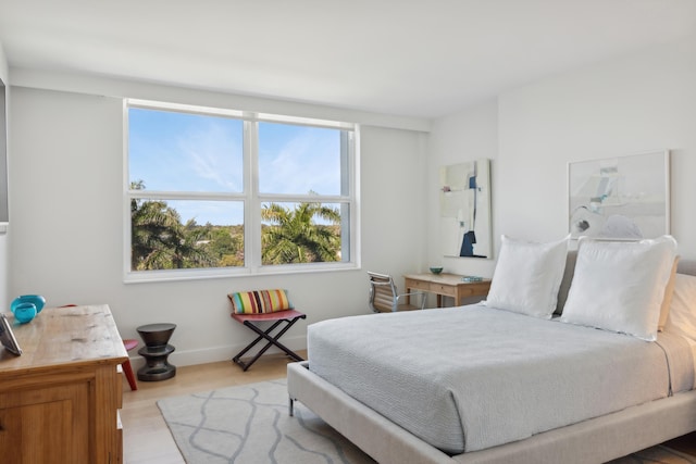 bedroom featuring light hardwood / wood-style flooring