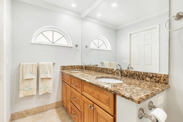 tiled bedroom featuring ceiling fan and access to exterior