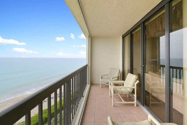 balcony with a water view