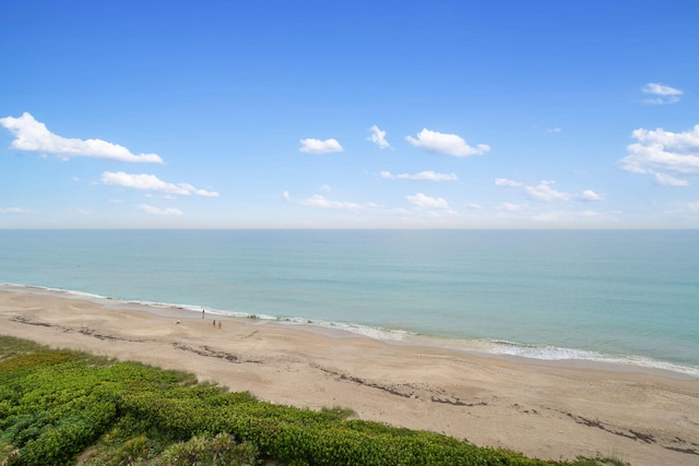 property view of water with a beach view