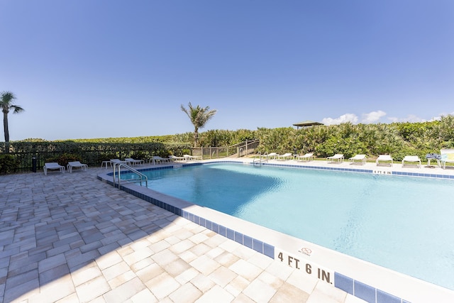 view of pool featuring a patio area