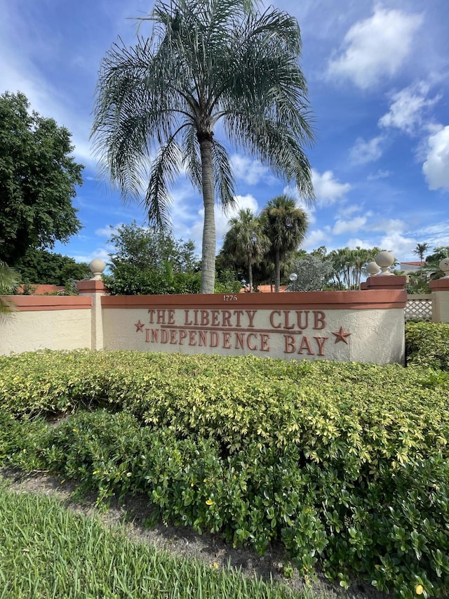 view of community sign