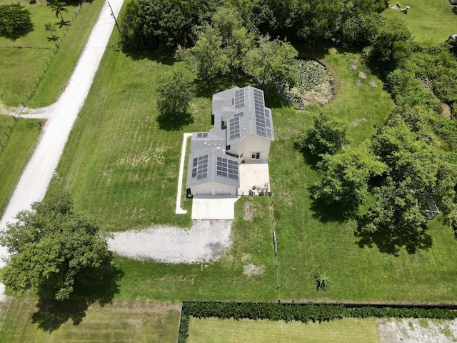 aerial view featuring a rural view