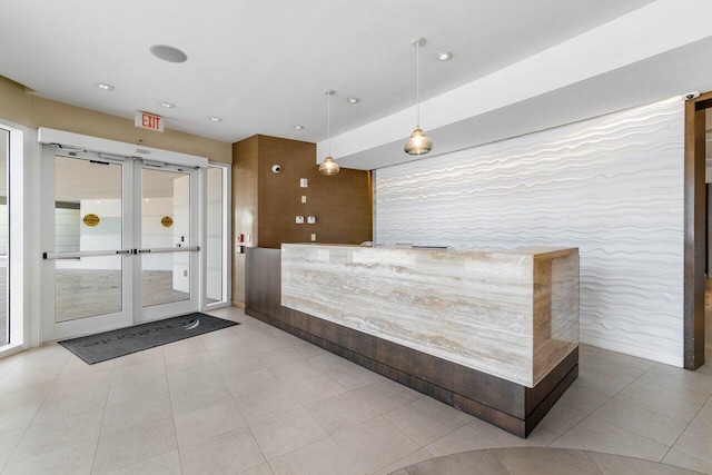 reception area with french doors