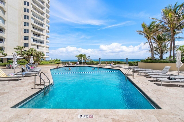 view of pool with a patio area