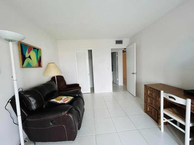 view of tiled living room