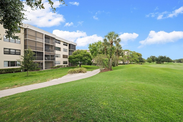 view of community featuring a yard