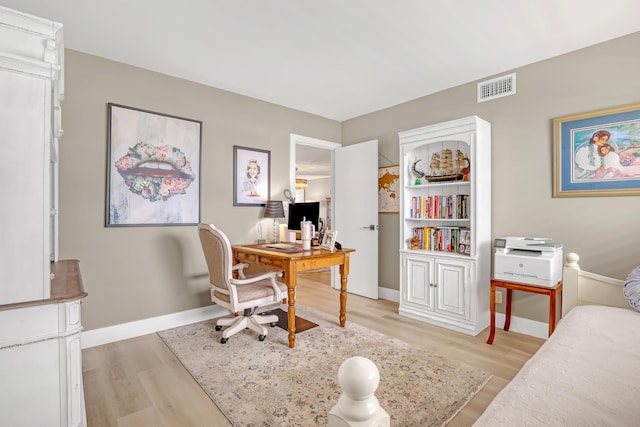 office area featuring light wood-type flooring