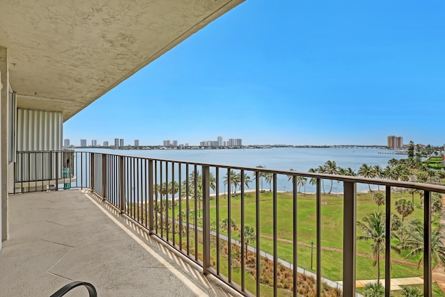 balcony with a water view