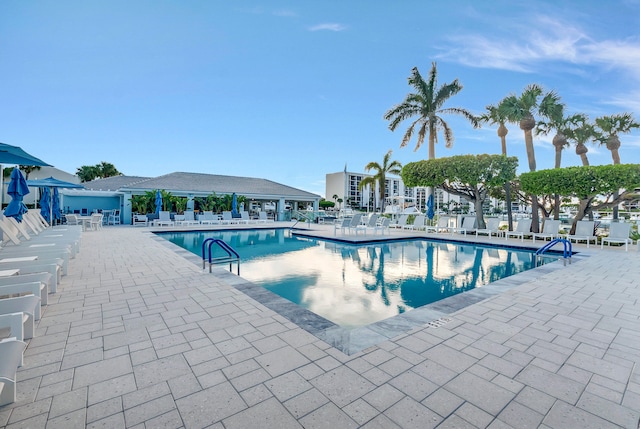 view of pool featuring a patio area