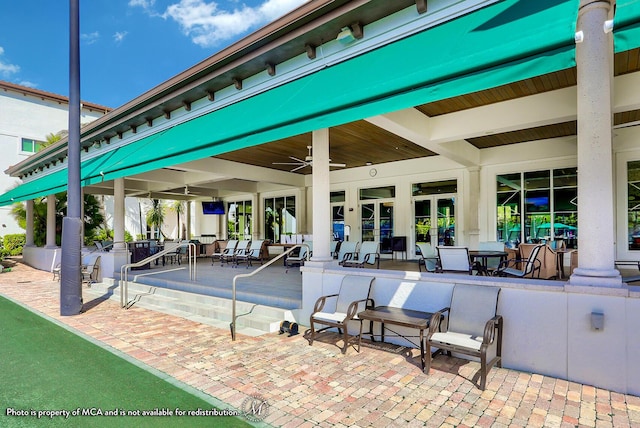 view of patio / terrace with ceiling fan