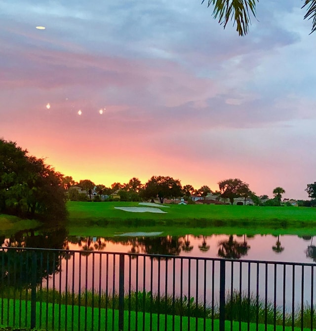 view of property's community with a water view