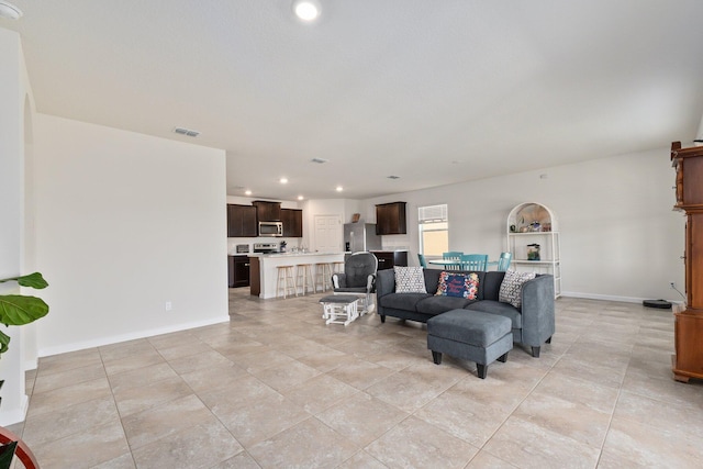 view of tiled living room