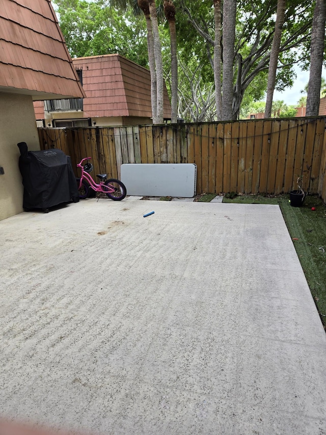 view of patio with area for grilling