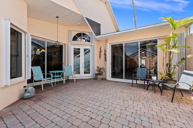 view of patio featuring french doors