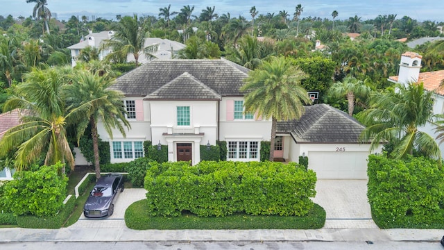 view of front of home with a garage