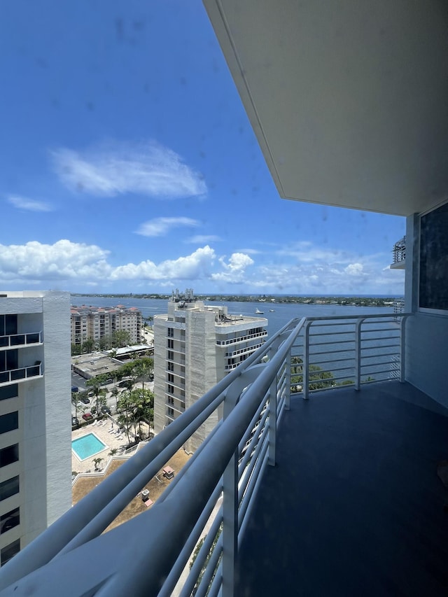 balcony with a water view