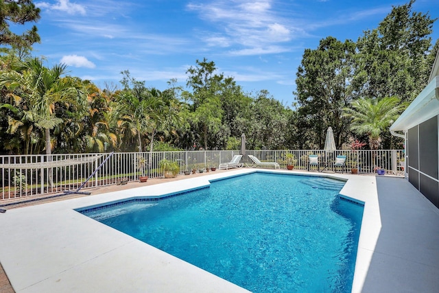 view of pool featuring a patio