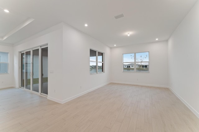 empty room featuring light hardwood / wood-style floors