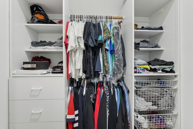 view of walk in closet