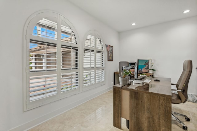 office space featuring a wealth of natural light